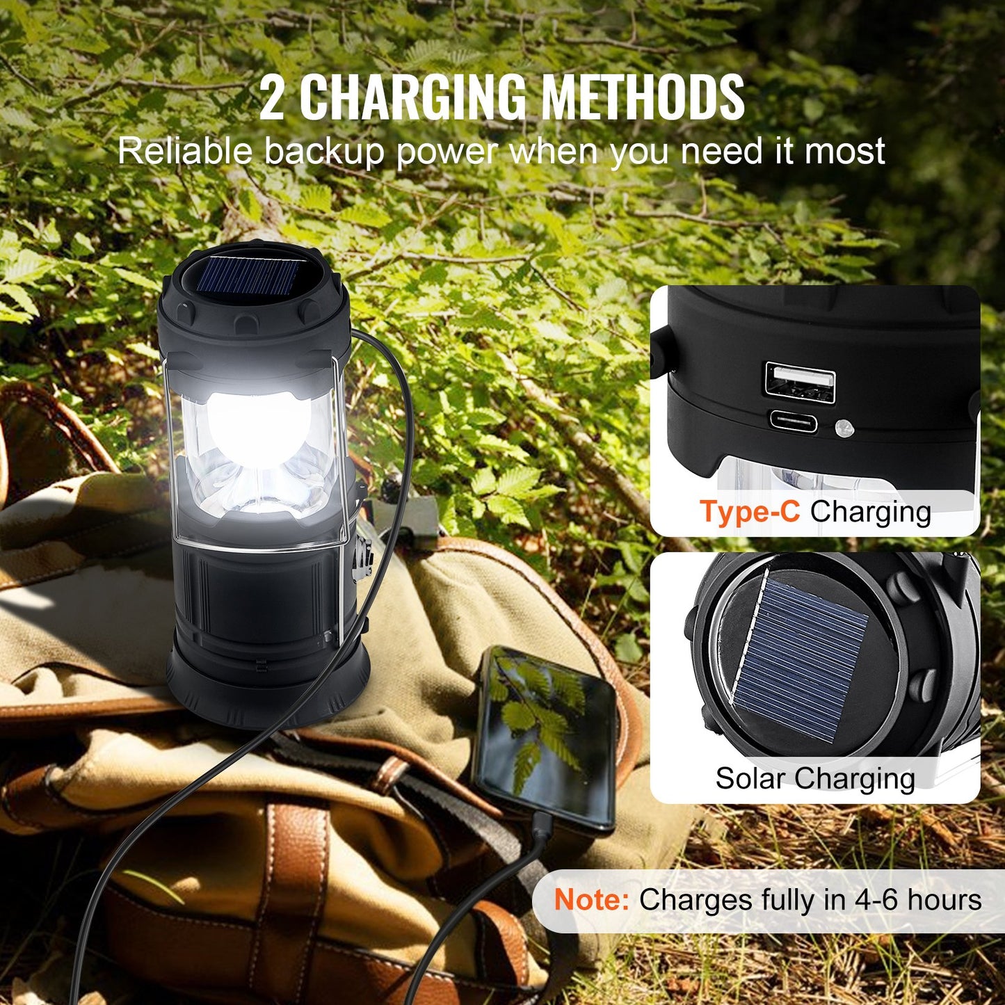 LED Camping Lanterns Portable Rechargeable Lights as Battery Bank 4 PCs