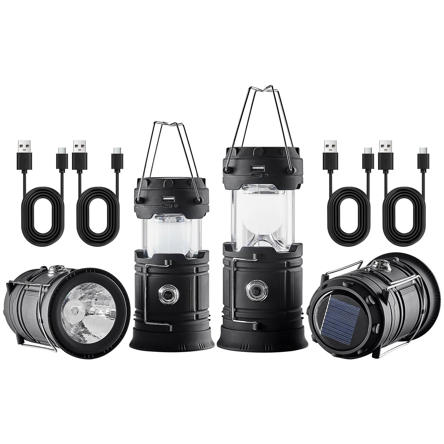 LED Camping Lanterns Portable Rechargeable Lights as Battery Bank 4 PCs