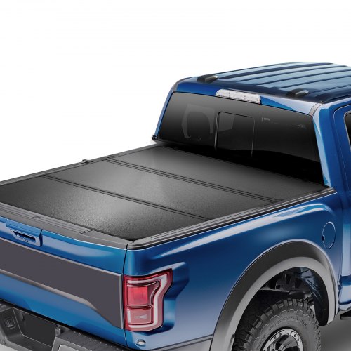 Tri-Fold Truck Bed Tonneau Cover, Compatible with 2015-2024 Ford F-150, Lightning, Styleside 5.5' (65.4') Bed, Fit 5.6' x 5.4'/5.5' x 5.4' (67.1' x 65.2'/65.4' x 65.2') Inside Bed, 400lbs, Black