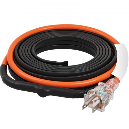 Self-Regulating Pipe Heating Cable, 12FT 5W/FT Heat Tape for Pipes Freeze Protection, Water Pipe Heat Cable with Built-in Thermostat Protects PVC Hose, Metal and Plastic Pipe from Freezing