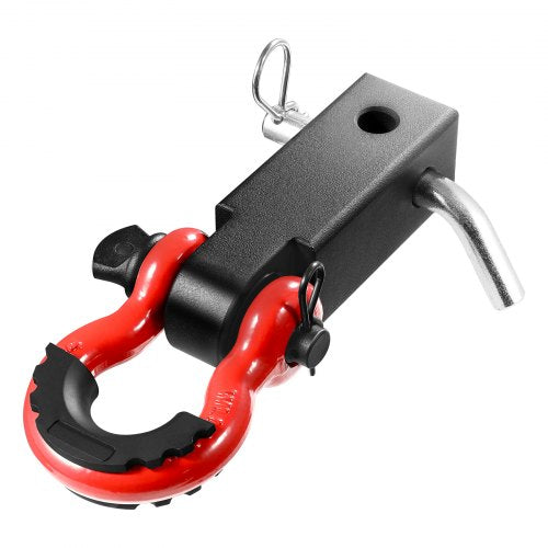 Shackle Hitch Receiver, Fits 2' Receivers, 52900 lbs Breaking Strength, D Ring Shackle with Trailer Hitch Lock Pin, Heavy Duty Towing Accessories for Trucks, Jeeps, Off-Road Vehicle Recovery