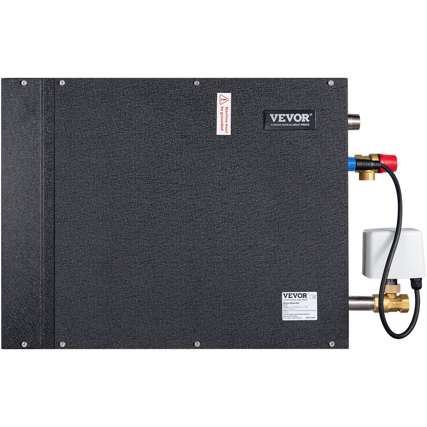 VEVOR Steam Shower Generator, 10.5 kW, Segmented Heating & Temperature Customization & 24h Timer Steam Bath Kit, Automatic Drainage Luxury Home Steam Shower System, Acrylic Room Max. 355 Cu. Ft.