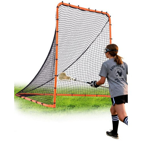 Lacrosse Goal, 6' x 6' Lacrosse Net, Folding Portable Backyard Lacrosse Training Equipment, Steel Frame Training Net, Quick & Easy Setup Lacrosse Goal, Perfect for Youth Adult Training, Orange