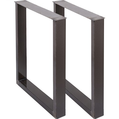 VEVOR Set of 2 Steel Table Legs, 28''Height 23''Wide Dining Table Legs, Heavy Duty 3.1 Square Box Section Square Table Legs, 28x23x3.1 Inch Original Color Industrial Country Style Metal Dining Legs