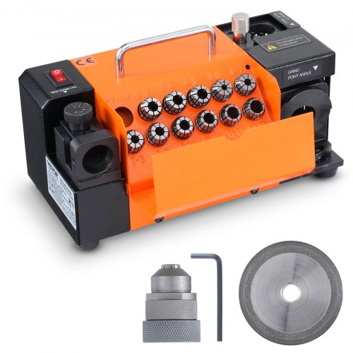 Drill Bits Sharpener, MR-13A End Mill Grinder Sharpener 3-13mm, 95¡ã to 135¡ã Point Angle Adjustable Drill Bit Re-Sharpener, Portable Bits Sharpening Machine with 11 Collets, CBN Wheel for HSS