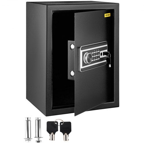 Safe Box, 2.1 CU.FT Fingerprint Safe Box for Money with 2 Keys & Digital Keypad, Q235 Steel Safe Box for Storing Cash, Jewelry, Pistols, Documents, Watches in Home & Office & Hotel