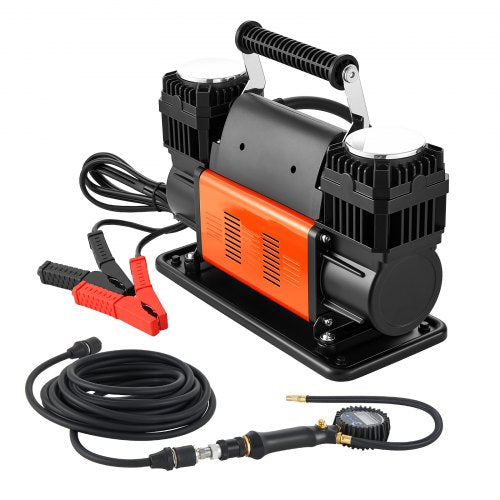 Dual-Cylinder Heavy Duty Air Compressor, 10.6CFM Portable Tire Inflator, 12V 150PSI Offroad Air Pump with Digital Pressure Gauge & Adapters for Truck Car SUV 4 x 4 Vehicle RV