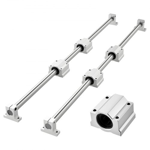 Linear Rail Kit, SFC25, 2Pcs 1000 mm (39.4 inch) Linear Motion Guide Rails and 4Pcs Bearing Slide Blocks, for DIY Engraving Machine Lathe Milling Machine Slides, DIY Training Rocker Plate