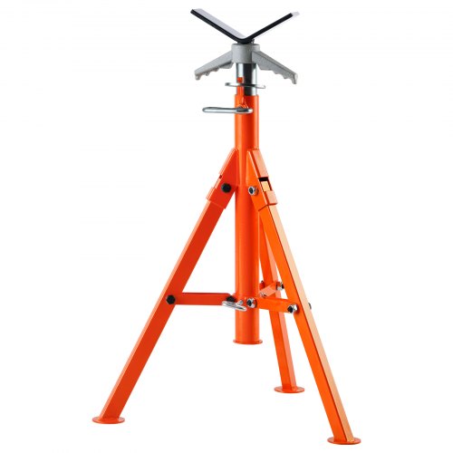 Pipe Stand, 2500LBS Heavy Duty Pipe Jack Stands, 27.2'-52' Height Adjustable V Head Pipe Stand, 45# Steel Folding Jack Stand for 1/2-12 inches Pipes