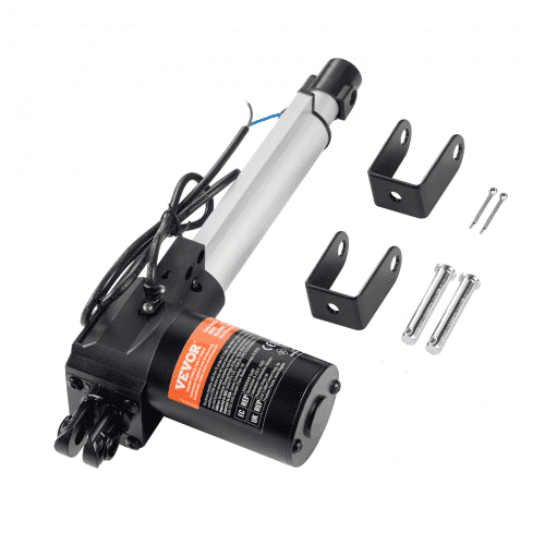 Linear Actuator 12V, 6 Inch Heavy Duty 1320lbs/6000N Linear Actuator, 0.19'/s Linear Motion Actuator with Mounting Bracket & IP44 Protection for Electric Door Industrial Machinery Vessels Cargo