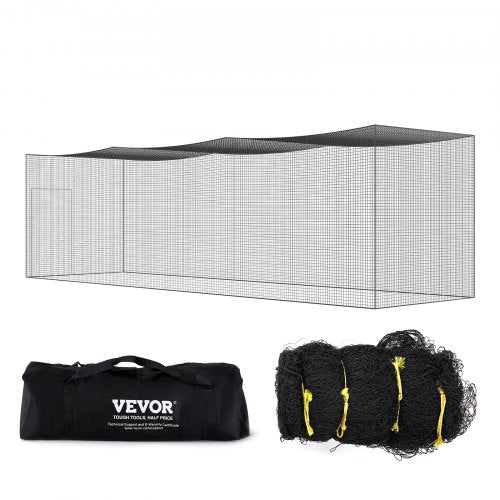 Baseball Batting Netting, Professional Softball Baseball Batting Hitting Training Net, Practice Portable Pitching Cage Net with Door & Carry Bag, Heavy Duty Enclosed PE Netting, 35FT (NET ONLY)