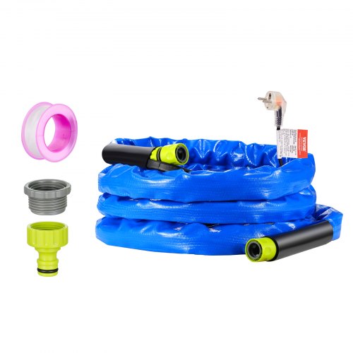 15ft Heated Water Hose for RV, Heated Drinking Water Hose with Corrugated Cover Antifreeze to -45¡ãF, Automatic Self-regulating, 5/8' I.D. with 3/4' GHT Adapter, Lead and BPA Free