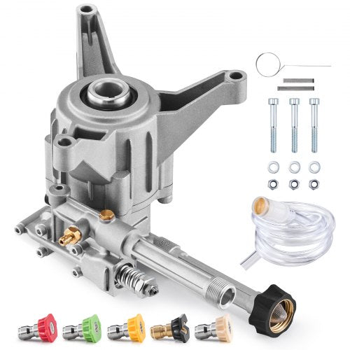 Pressure Washer Pump, 7/8' Shaft Vertical, 3100 PSI, 2.5GPM, Replacement Power Washer Pumps Kit with 5 Nozzles, Compatible with Briggs & Stratton, Generac, Devilbiss, Troy Bilt, Honda, Craftsman