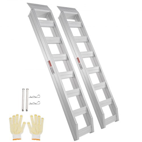 Aluminum Ramps, 6800 lbs, Heavy-duty Ramps with Top Hook Attaching End, Universal Loading Ramp for Motorcycle, Tractor, ATV/UTV, Trucks, Lawn Mower, 72'L x 15'W, 2Pcs