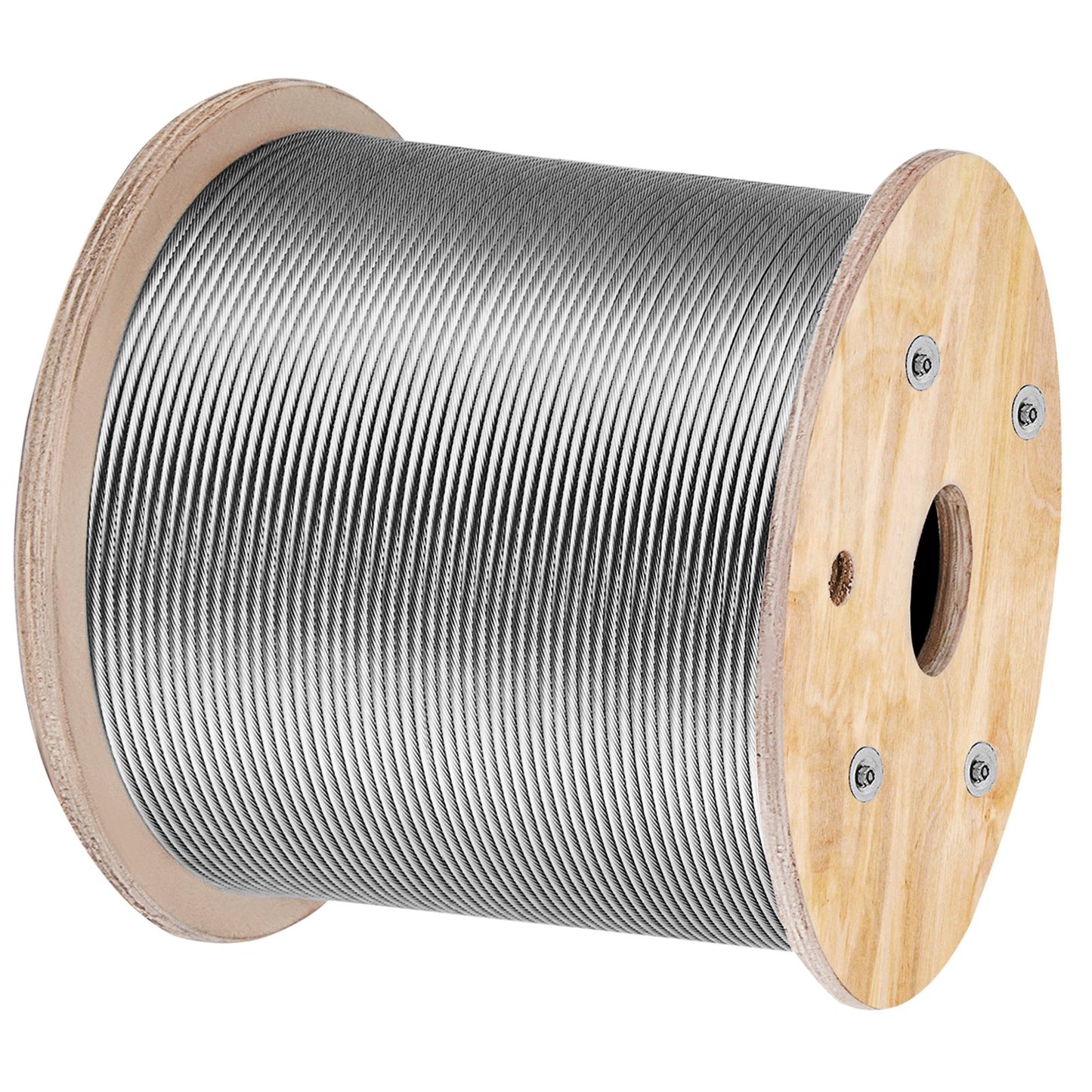 VEVOR T316 Stainless Steel Cable, 1/8'' x 1000 ft, Braided Aircraft Wire Rope with 1x19 Strands Construction, 2100 lbs Breaking Strength, for Deck Railing Stair Handrail Balusters Porch Fence