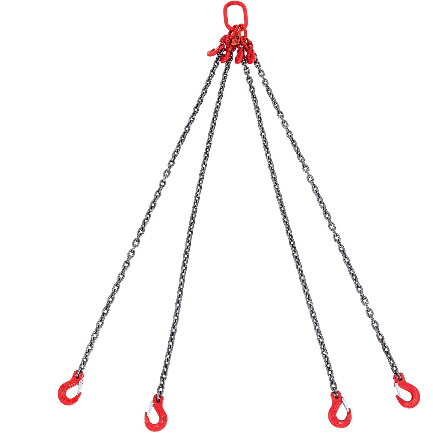 VEVOR Chain Sling, 11000 lbs Weight Capacity, 5/16'' x 5' G80 Lifting Chain with Grab Hooks, DOT Certified, Blackening Coating Manganese Steel & Adjustable Length, for Dock Factory Construction Site