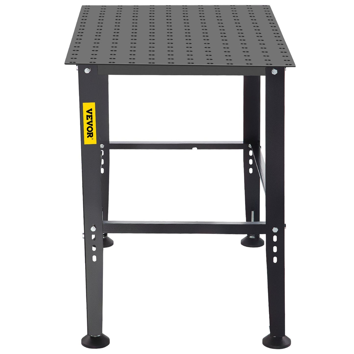 VEVOR Welding Table, 36 x 24 Adjustable Workbench, 0.12 Thick Industrial Workbench, 600lb Load Capacity Metal Workbench, Heavy Duty Carbon Steel Welding Table, Gray Steel Work Table w/ Accessories