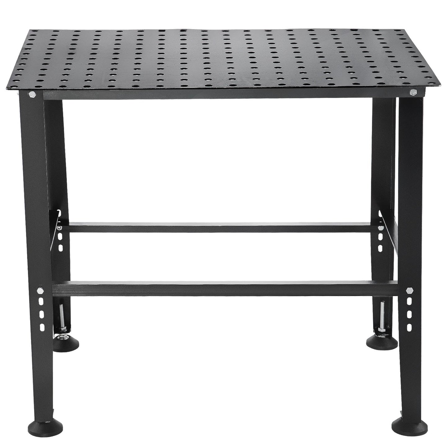 VEVOR Welding Table, 36 x 24 Adjustable Workbench, 0.12 Thick Industrial Workbench, 600lb Load Capacity Metal Workbench, Heavy Duty Carbon Steel Welding Table, Gray Steel Work Table w/ Accessories