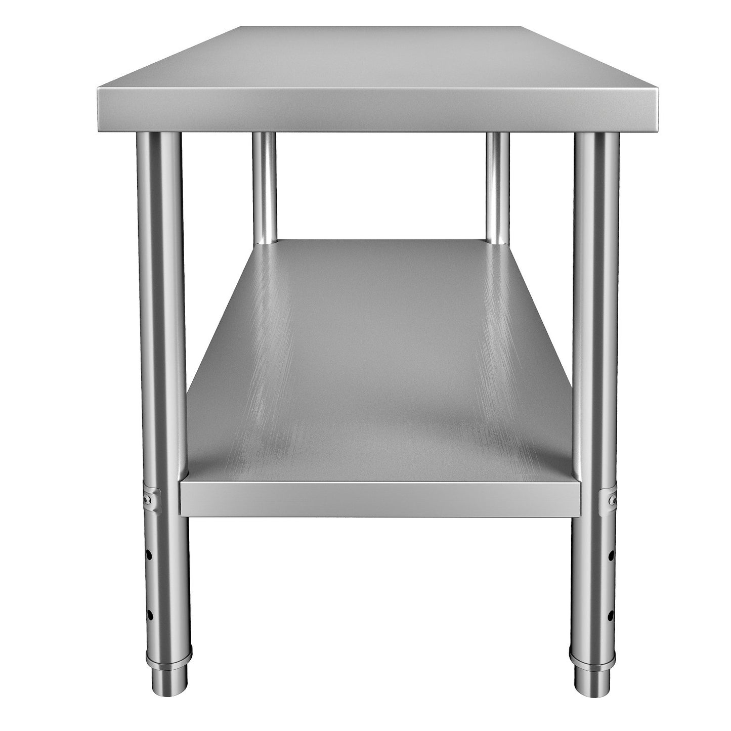 VEVOR Stainless Steel Prep Table, 48 x 24 x 34 Inch, 550lbs Load Capacity Heavy Duty Metal Worktable with Adjustable Undershelf, Commercial Workstation for Kitchen Restaurant Garage Backyard