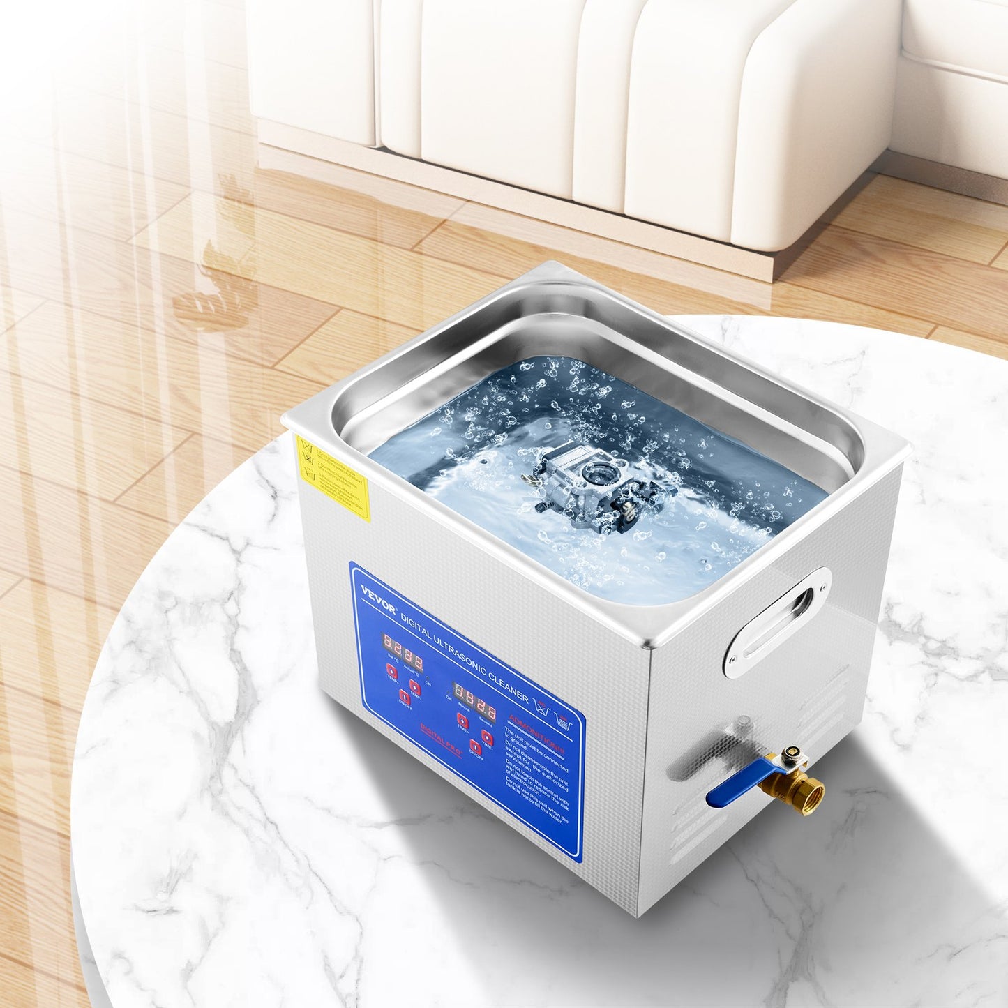 VEVOR Professional Ultrasonic Cleaner 10L/2.5 Gal, Easy to Use with Digital Timer & Heater, Stainless Steel Industrial Machine for Jewelry Dentures Small Parts, 110V, FCC/CE/RoHS Certified