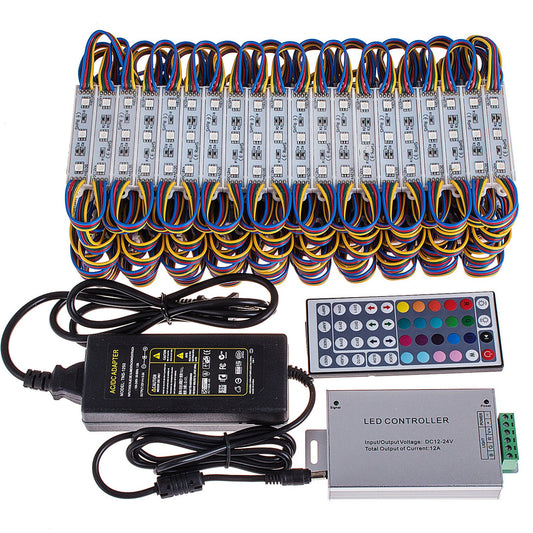 VEVOR Storefront Lights RGB SMD5050 20 Colors Window LED Light 100Ft 200Pcs 3 LED Module Light,Waterproof Business Decorative Light with Adhesive-for Store Indoor Outdoor DIY Application