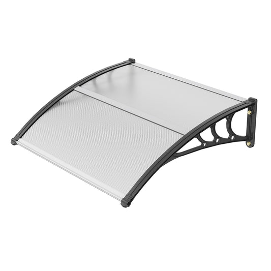 VEVOR Window Door Awning Canopy 40 x 40, UPF 50+ Polycarbonate Entry Door Outdoor Window Awning Exterior, Front Door Overhang Awning for Sun Shutter, UV, Rain, Snow Protection, Hollow Sheet