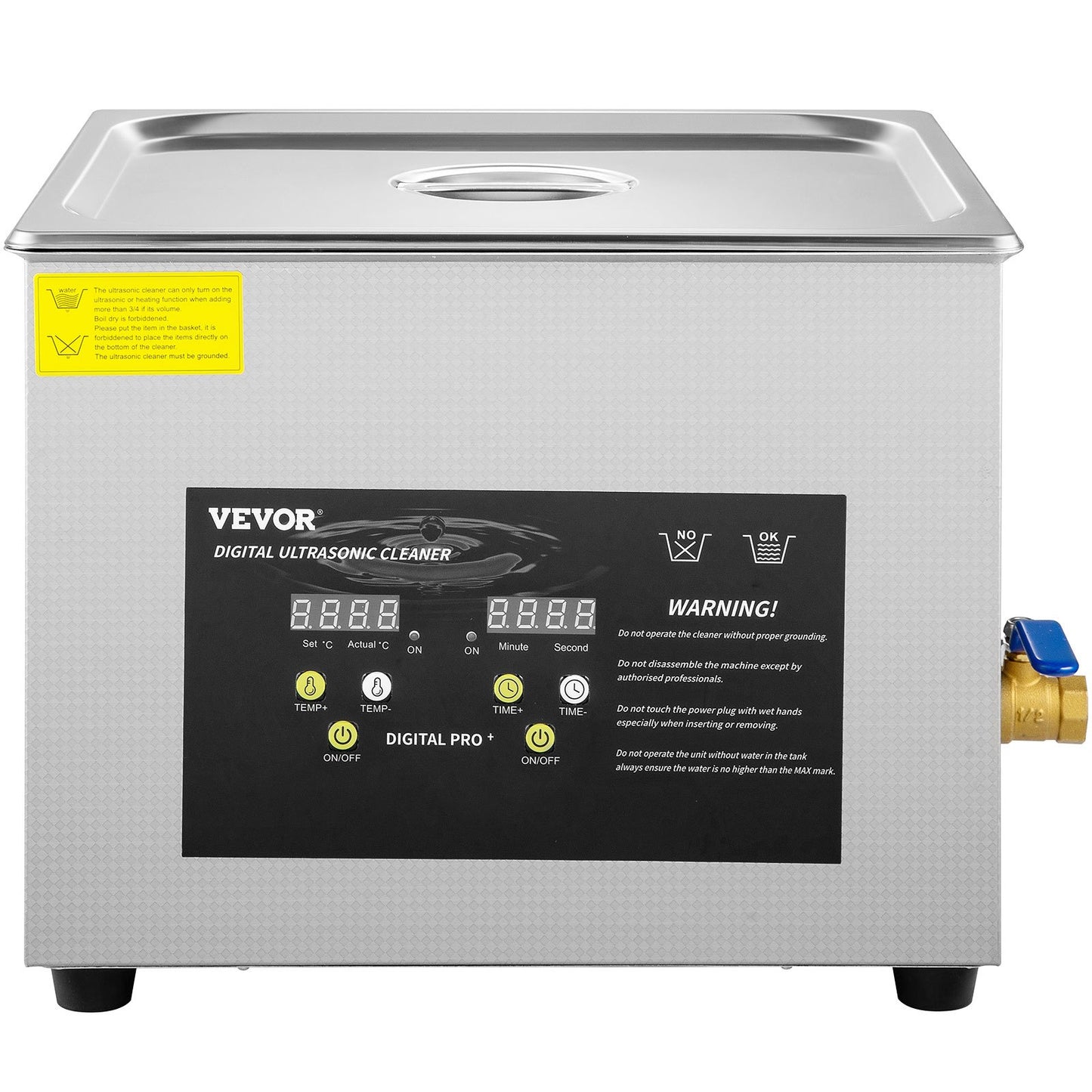 VEVOR 15L Upgraded Ultrasonic Cleaner (600W Heater,360W Ultrasonic) Professional Digital Lab Ultrasonic Parts Cleaner with Heater Timer for Glass Dental Instruments Cleaning