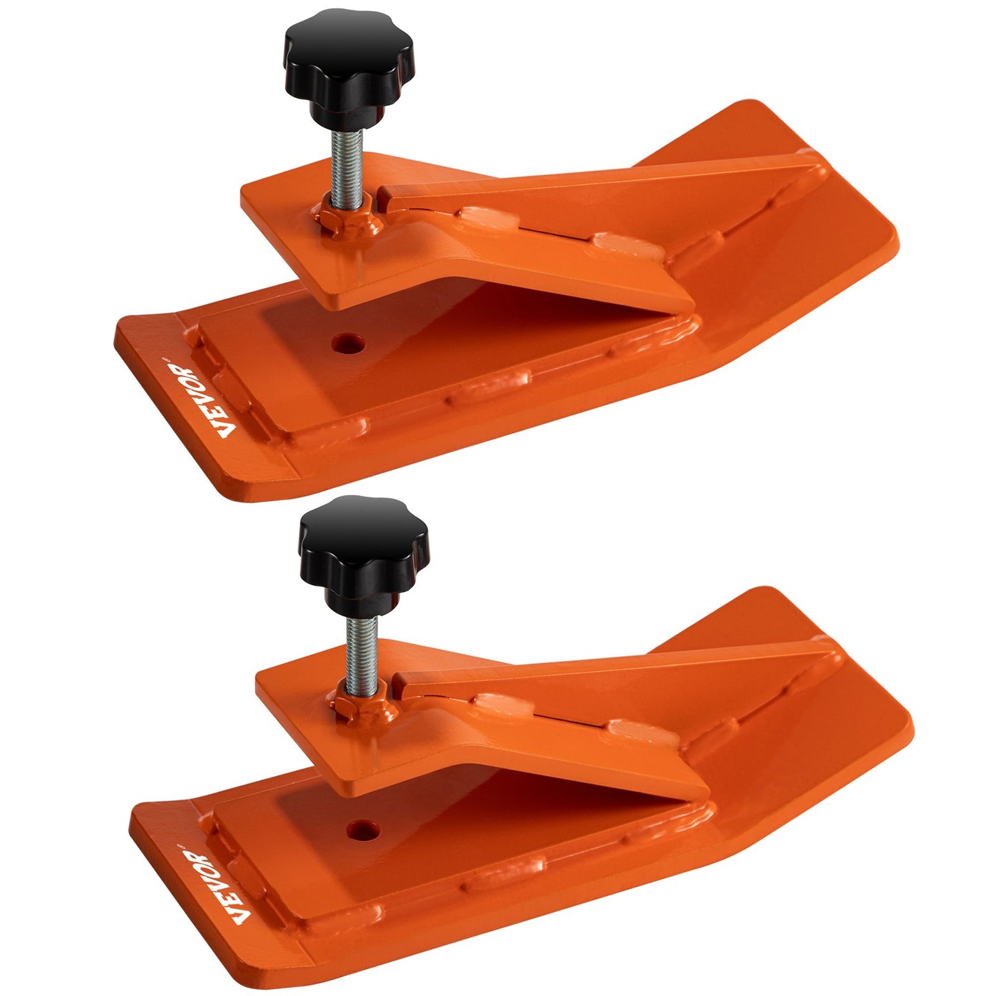 VEVOR Tractor Bucket Protector, 2pcs Ski Edge Protector, 12 Long Turf Tamer Skid Protector, 4 Width, Heavy Duty Steel Bucket Attachment for Snow Leaves Removal, Spreading Gravel, Orange